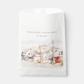 El Paso Texas City Scape Waterverf bruiloft Bedankzakje (Voorkant)