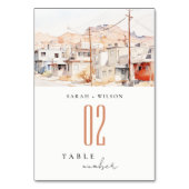 El Paso Texas City Scape Waterverf bruiloft Kaart (Achterkant)