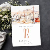 El Paso Texas City Scape Waterverf bruiloft Kaart