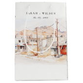 El Paso Texas City Scape Waterverf bruiloft Medium Cadeauzakje (Voorkant)