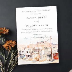 El Paso Texas City Scape Wedding Jubileum Kaart