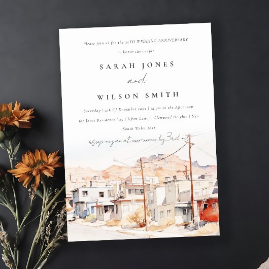 El Paso Texas City Scape Wedding Jubileum Kaart