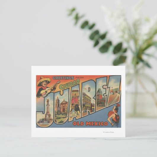 El Paso, Texas - Ciudad Juarez Briefkaart (Staand voorkant)