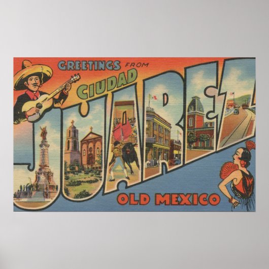 El Paso, Texas - Ciudad Juarez Poster (Voorkant)