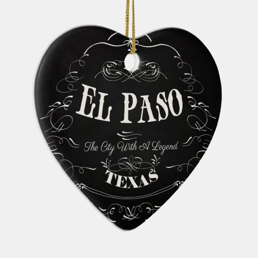 El Paso, Texas - De stad met een Legend Keramisch Ornament (Rechts)