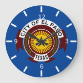 El Paso (Texas) flag Large Clock Grote Klok (Voorkant)