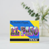 El Paso Texas Grote letter Briefkaart (Staand voorkant)
