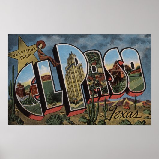 El Paso, Texas, grote letterscènes Poster (Voorkant)