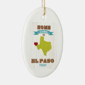 El Paso , Texas Map - Home is waar het hart ligt Keramisch Ornament (Rechts)
