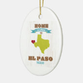 El Paso , Texas Map - Home is waar het hart ligt Keramisch Ornament (Links)
