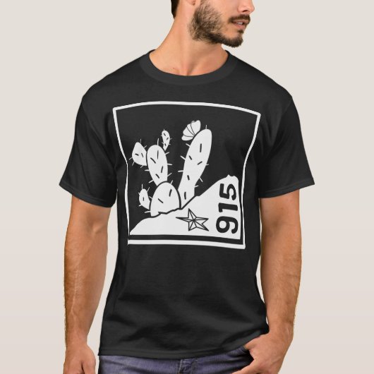 El Paso Texas Mountains Cactus T-shirt (Voorkant)
