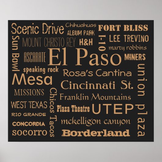 El Paso, Texas Poster (Voorkant)