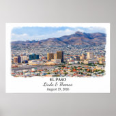 El Paso Texas Poster, Aquarel, Op Maat Poster (Voorkant)