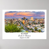 El Paso Texas Poster, Aquarel, Op Maat Poster (Voorkant)