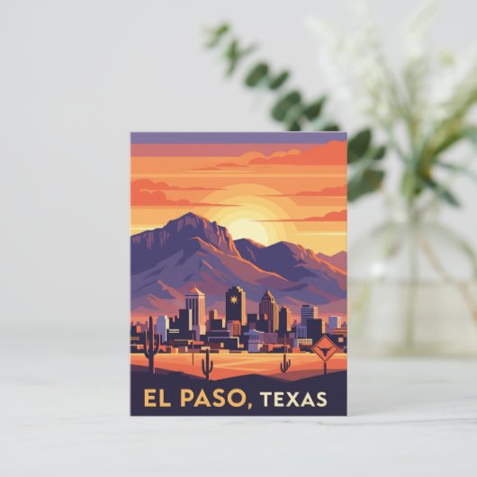 El Paso Texas Reizen Briefkaart (Staand voorkant)