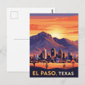 El Paso Texas Reizen Briefkaart (Voorkant / Achterkant)