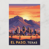 El Paso Texas Reizen Briefkaart (Voorkant)