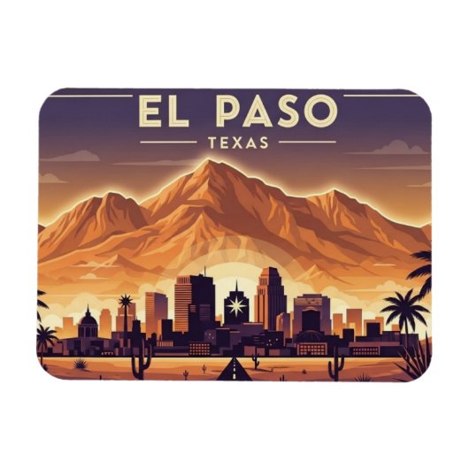 El Paso Texas Reizen Magneet (Horizontaal)