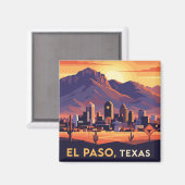 El Paso Texas Reizen Magneet (Voorkant / Achterkant)