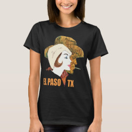 El Paso, Texas, Retro Portret, Reizen T-shirt