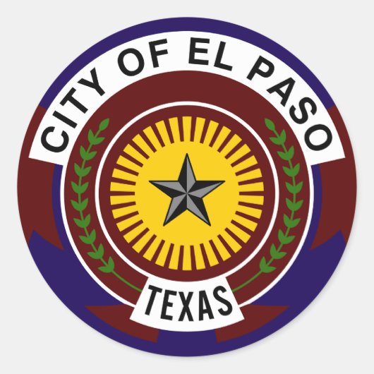 El Paso, Texas Ronde Sticker (Voorkant)