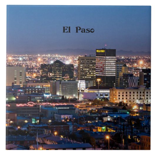 El Paso, Texas 's Nachts Tegeltje (Voorkant)
