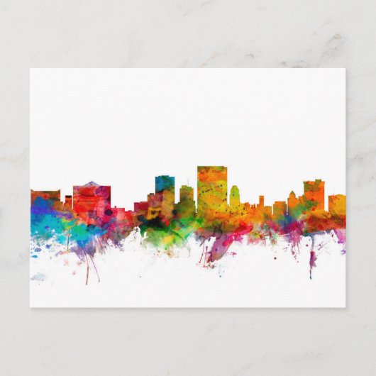 El Paso Texas Skyline Briefkaart (Voorkant)
