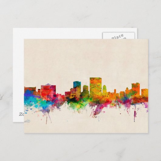 El Paso Texas Skyline Cityscape Briefkaart (Voorkant / Achterkant)