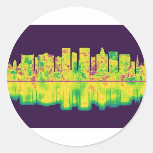 El Paso Texas Skyline Ronde Sticker (Voorkant)
