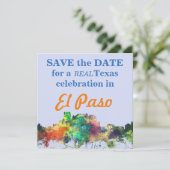 EL PASO, TEXAS SKYLINE SP - KAART (Staand voorkant)