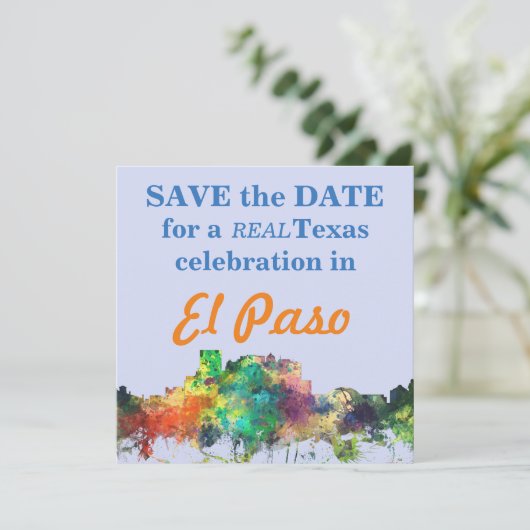 EL PASO, TEXAS SKYLINE SP - KAART (Staand voorkant)