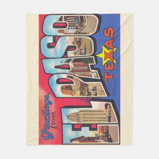 El Paso Texas TX  groot Briefkaart Fleece Deken (Voorkant)