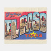 El Paso Texas TX  groot Briefkaart Fleece Deken (Voorkant (Horizontaal))