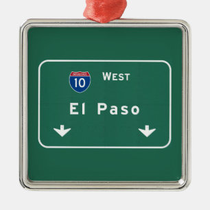 El Paso Texas tx Interstate Highway Freeway Road : Metalen Ornament