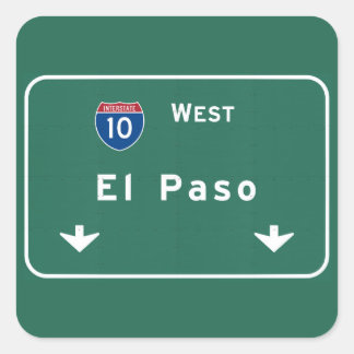 El Paso Texas Tx Interstate Highway Road: Vierkante Sticker