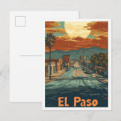 El Paso Texas USA Kunst Reizen Illustratie Briefkaart (Voorkant / Achterkant)