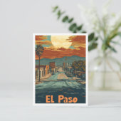 El Paso Texas USA Kunst Reizen Illustratie Briefkaart (Staand voorkant)