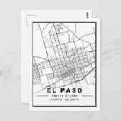 El Paso Texas USA Travel City Map Poster Briefkaart (Voorkant / Achterkant)
