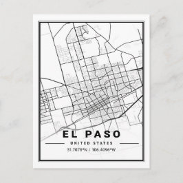 El Paso Texas USA Travel City Map Poster Briefkaart