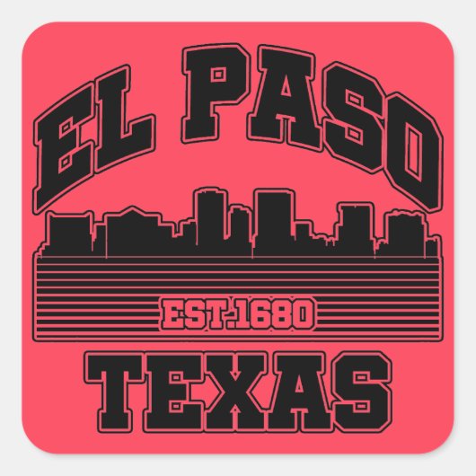El Paso, Texas Vierkante Sticker (Voorkant)