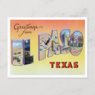 El Paso, Texas Vintage Big Letters Briefkaart