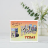 El Paso, Texas Vintage Big Letters Briefkaart (Staand voorkant)