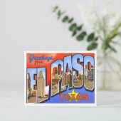 El Paso, Texas Vintage Big Letters Briefkaart (Staand voorkant)