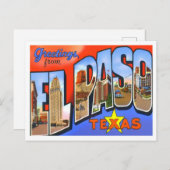El Paso, Texas Vintage Big Letters Briefkaart (Voorkant / Achterkant)