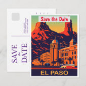 El Paso Texas Vintage Trouw Uitnodiging (Voorkant / Achterkant)
