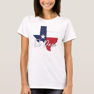 El Paso, Texas Vlag Kaart Dames Wit T-shirt
