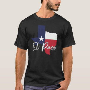 El Paso, Texas Vlag Kaart Heren Zwart T-shirt