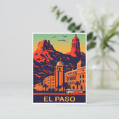 El Paso, Texas, Zonsondergang over de bergen, Reiz Briefkaart (Staand voorkant)