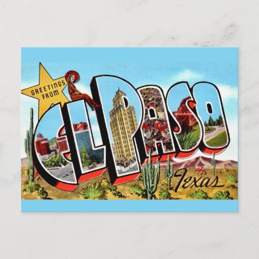 El Paso TX ansichtkaart Briefkaart (Voorkant)