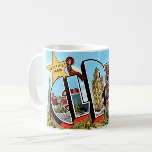 El Paso TX ansichtkaart Koffiemok (Voorkant links)